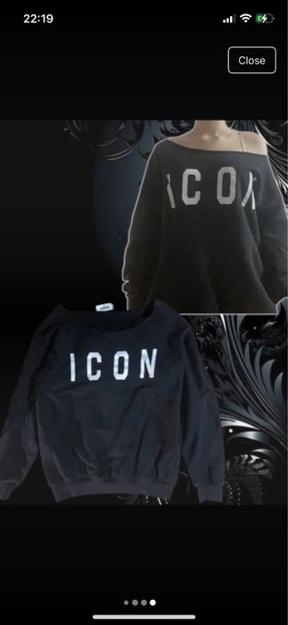 Bluza dsquared icon autumn/fall2021 runway fara solduri off shoulder