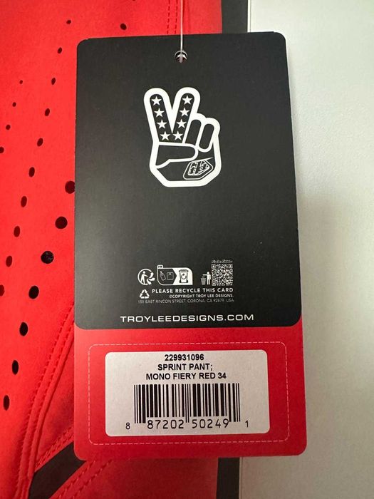 Pantaloni Bicicleta Downhill Troy Lee Designs Sprint Mono Fiery Red