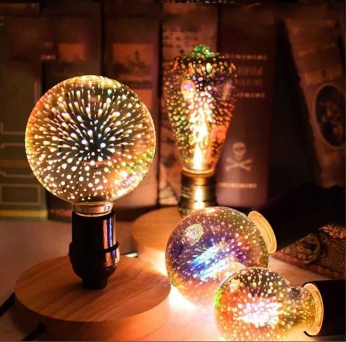 Bec LED cu efect de artificii 3D