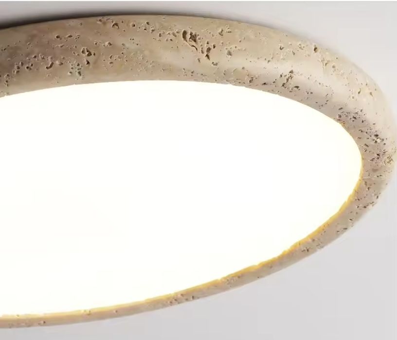 Led плафон за таван от естествен травентин 58 см 40 W с дистанционно