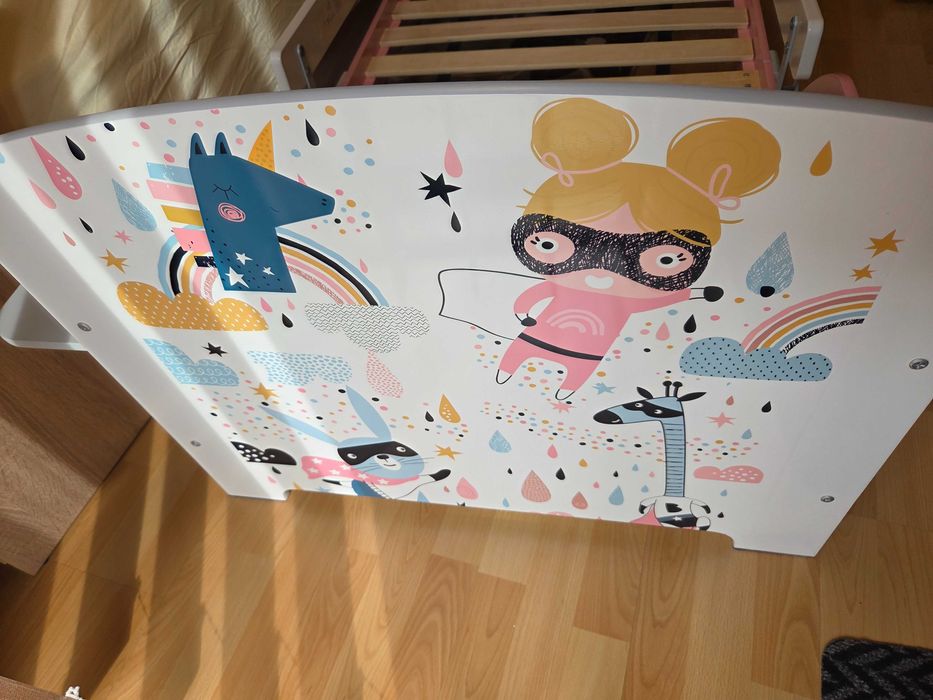 Детско легло 70/140см+ матрак+ 2 прегради на Икеа + протектори+чаршафи