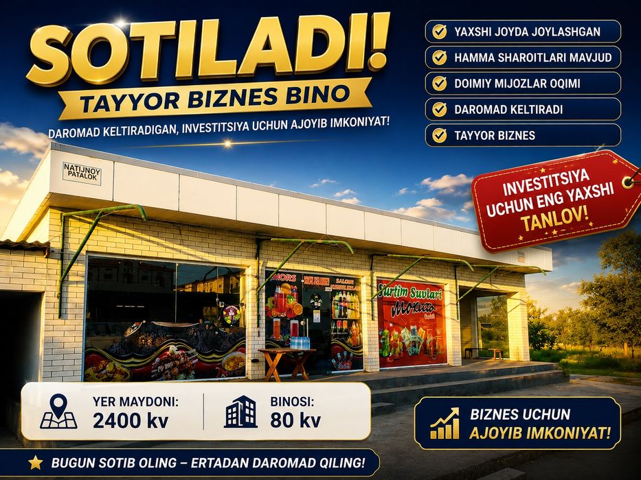 Savdo do'koni sotiladi yer maydoni bilan