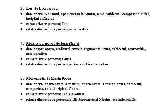 Comentarii literare liceu, conforme cu cerinte bareme BAC