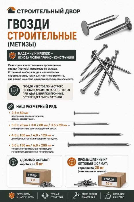 Гвозди строительные
