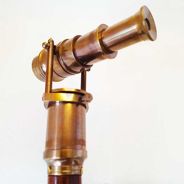 Бастун с бронзова дръжка - телескоп