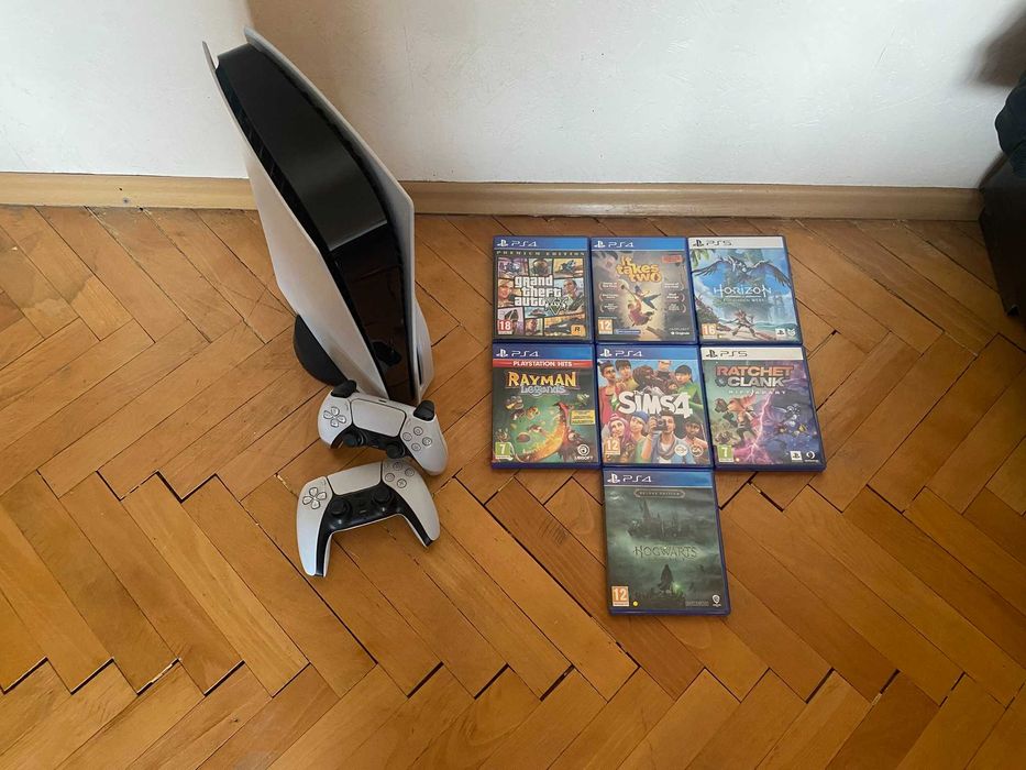 PlayStation 5 Disc Edition 1TB+ 2 Dual Sence controlers + 8 игри