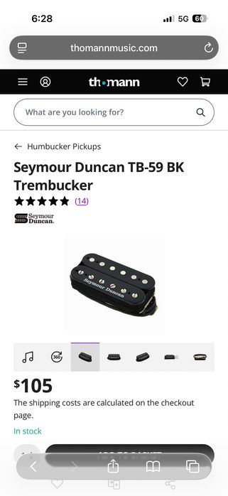 Китара ESP LTD KH-202 с адаптери Seymour Duncan
