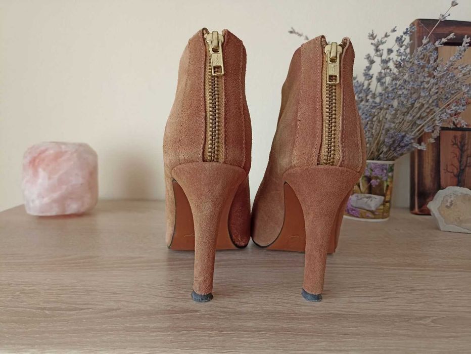 Велурени боти Nude на висок ток ICHI EU 39