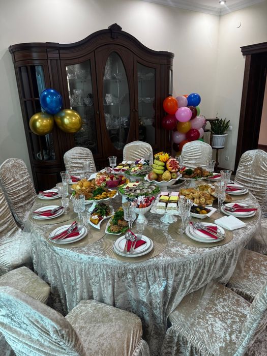 Стол стулья прокат аренда баннер газон астау шаңырақ оформление