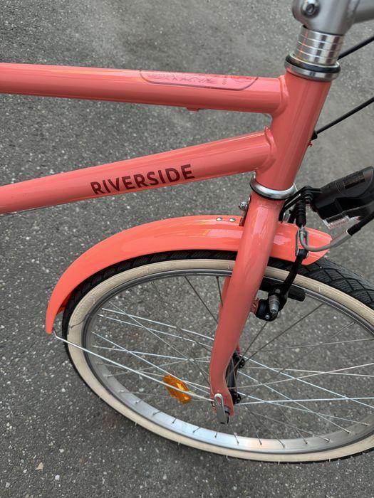 Bicicleta polivalenta Riverside 500 24” roz prntru copii 135-150 cm