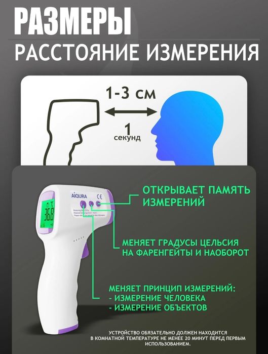 Электронный инфракрасный термометр, бесконтактный