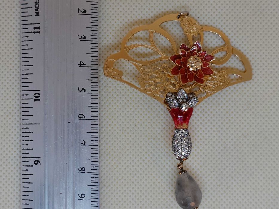 Set din argint si cuart cercei + pandantiv vintage MISIS