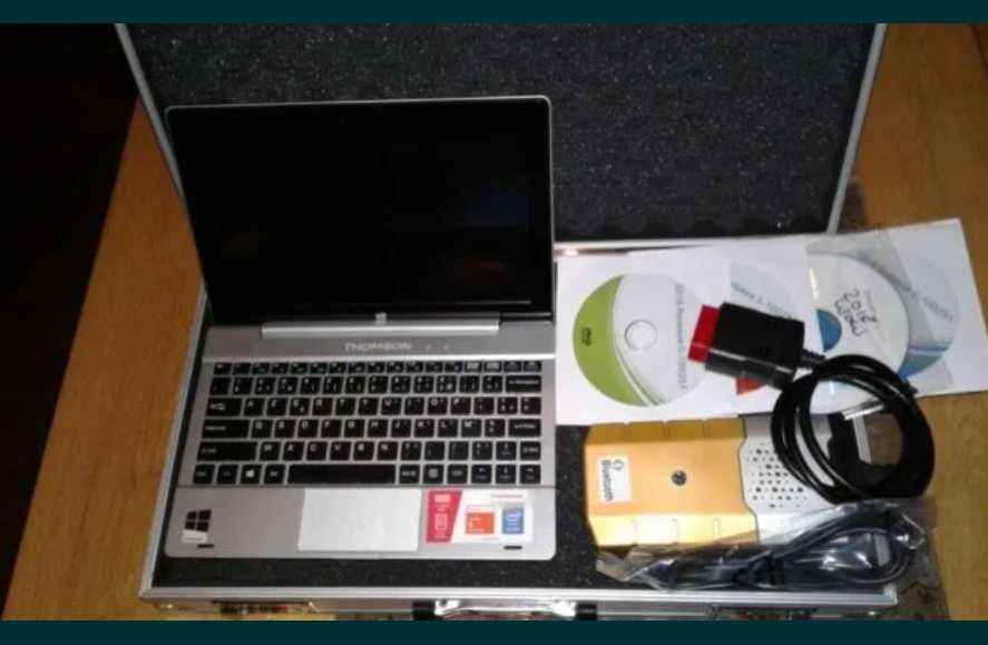 Kit diagnoza auto 12/24V obd2 led bluetooth+laptop full activat, tester auto pentru turisme si camioane in limba romana, totul instalat si activat