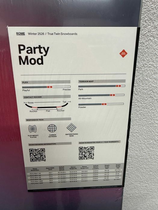 placa noua snowboard rome party mod L155cm