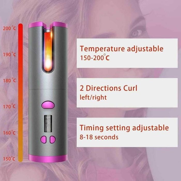 Безжична автоматично въртяща се маша за вълнообразни къдрици.