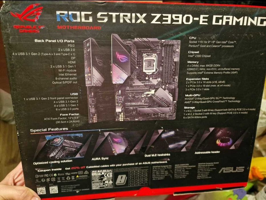 Vand pachet gaming placa de baza z390E + procesor i9-9900