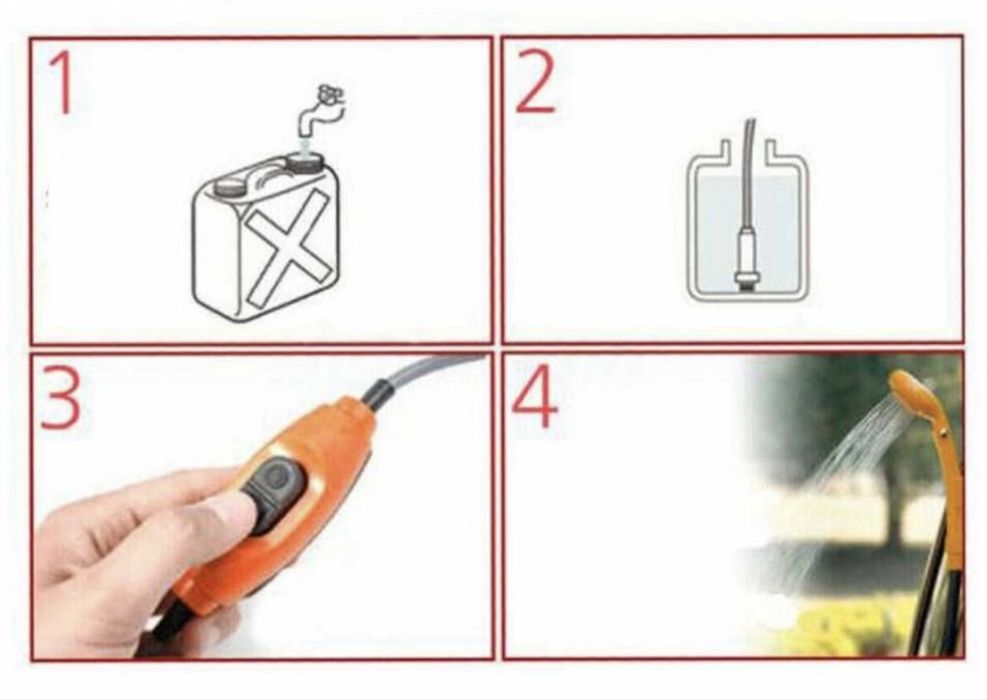 Преносим портативен душ за къмпинг, риболов, плаж и други.