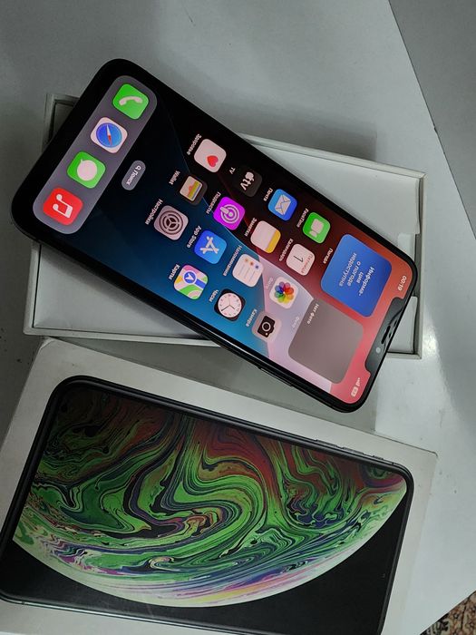Iphone Xs max LL/A 64GB Black Bat 100% Karobka Dk Full