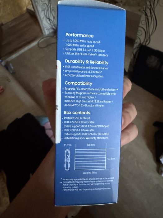 Samsung T7 Shield 1TB — внешний SSD