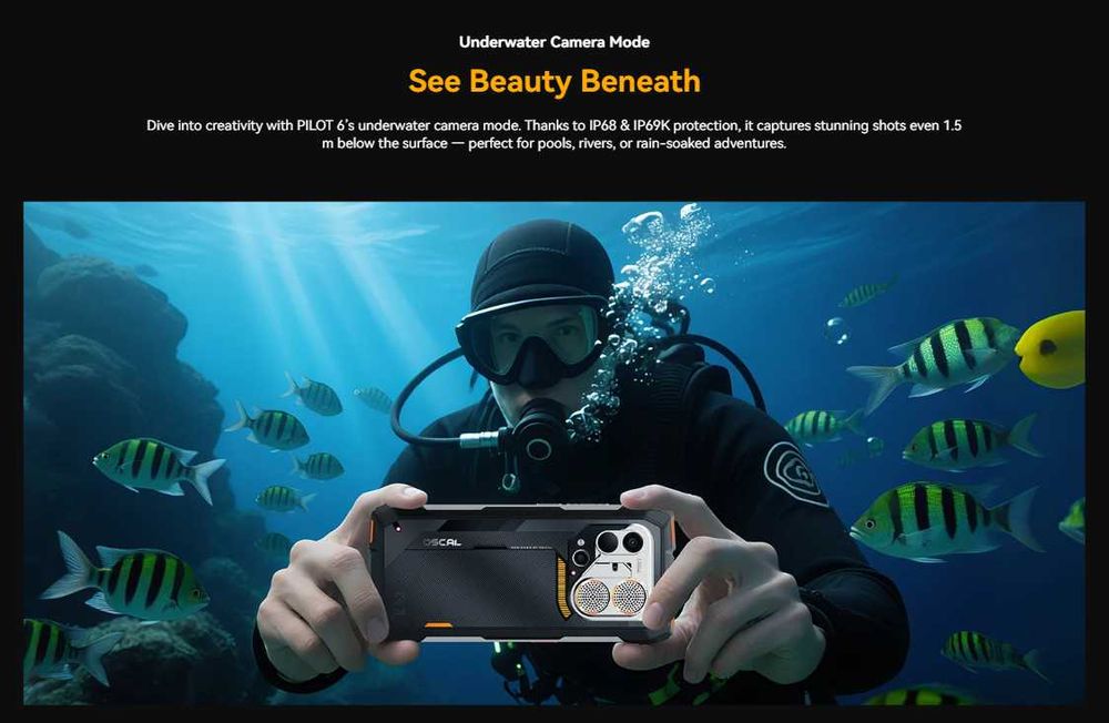 Blackview Oscal Pilot 6 120Hz FLIR 108МPx Samsung® HM6 Helio G100 IP68 IP69K Военен Стандарт MIL-STD-810H 10000mAh 12GB+36GB 256GB Mali-G57 3D OTG NFC