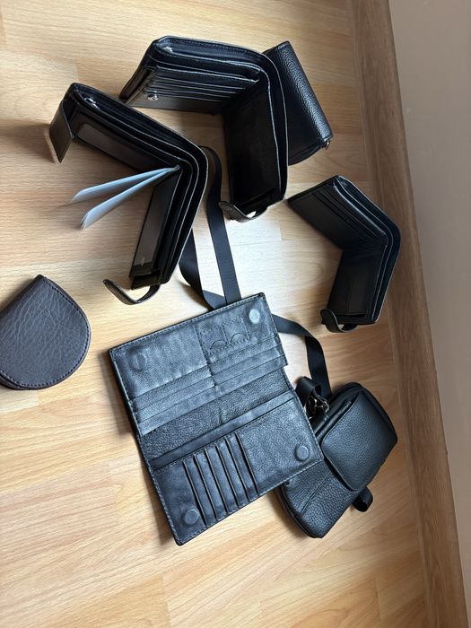 Лот от 6 бр. Мъжки Портфейли и Аксесоари - Естествена Кожа