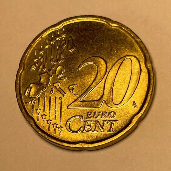 RARA- Moneda de eroare 2002 Italian Euro Cent R