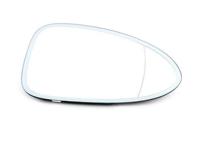 Geam oglinda exterioara cu suport fixare Porsche Macan 95b, 12.2013-, partea Dreapta, incalzit; sticla asferica; geam cromat; 2 pini poli, Aftermarket