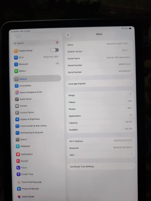 Ipad air 5th generation