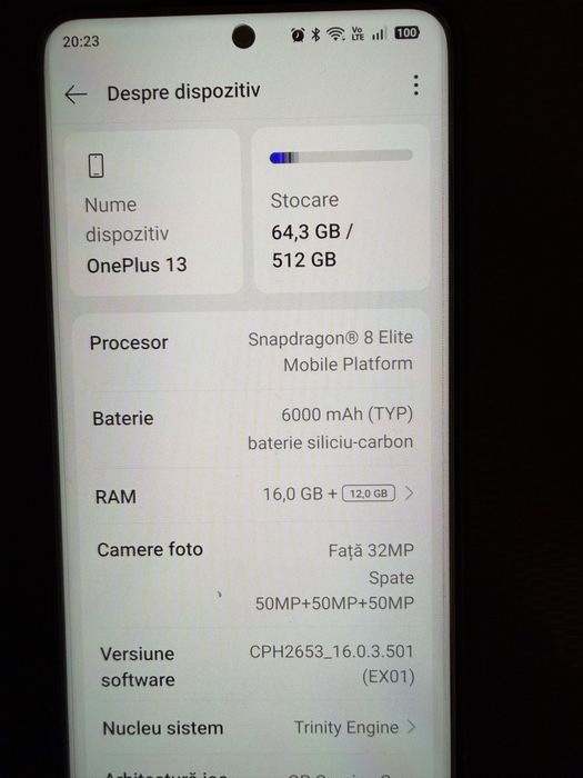 Telefon One Plus 13, Dual Sim, 16GB RAM, 512GB, 5G, Arctic Dawn