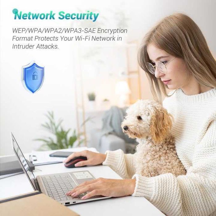 AX900 USB WLAN адаптер за компютър - двубандов 2.4GHz/5GHz с драйвер