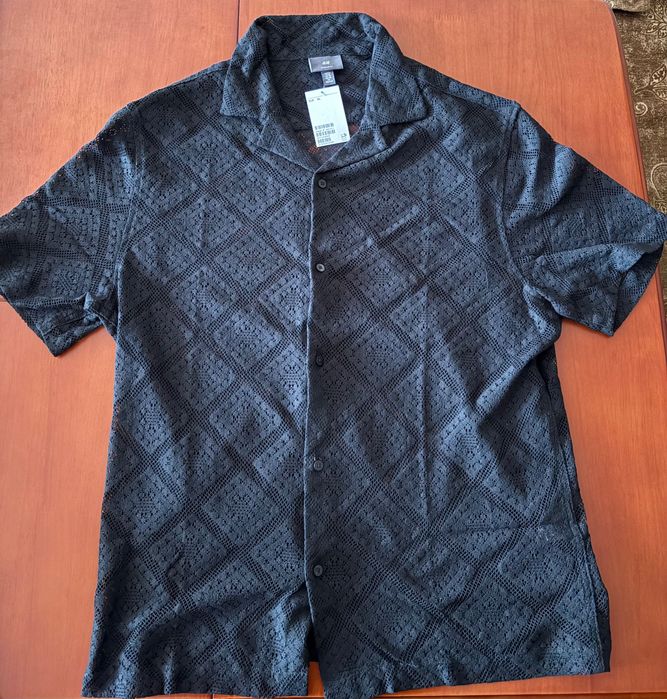 Мъжка черна риза H&M,  Regular Fit, размер XL