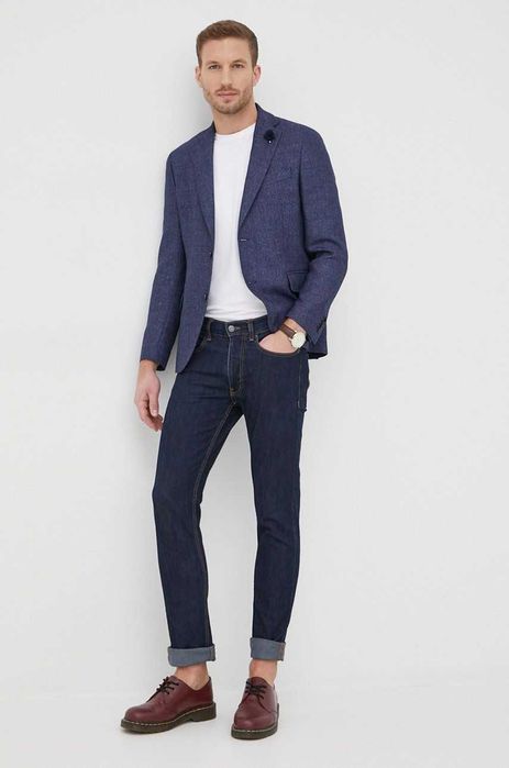 Sacou blazer slim 46 S de lux Club Of Gents NOU lana super 120's navy