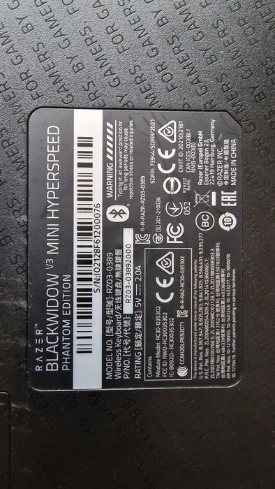 Razer Blackwidow v3 Mini Hyperspeed Phantom edition зелени суичове