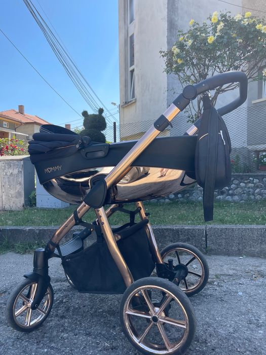 Комбинирана количка Baby Active Mommy Glossy 2в1 Black Rose Gold Limit
