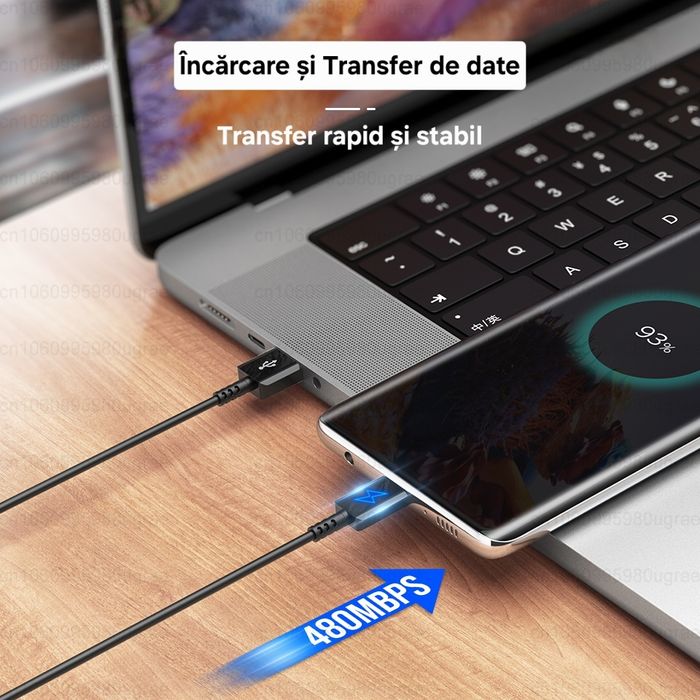 Set Încărcare&Date: priză USB+cablu UsbC 45W. Ultra protecție.