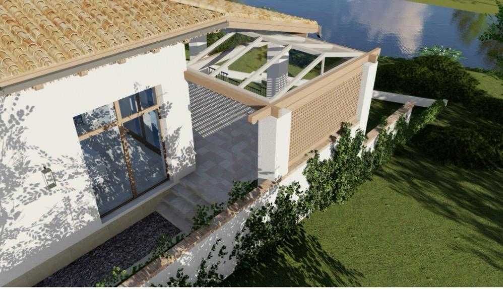 Teren de vanzare cu proiect de casa pe malul lacului in Tunari
