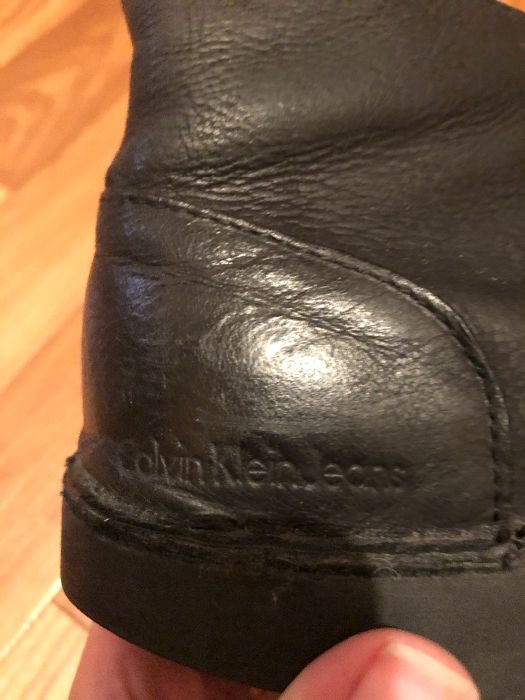 Маркови мъжки боти и обувки Calvin Klein естествена кожа