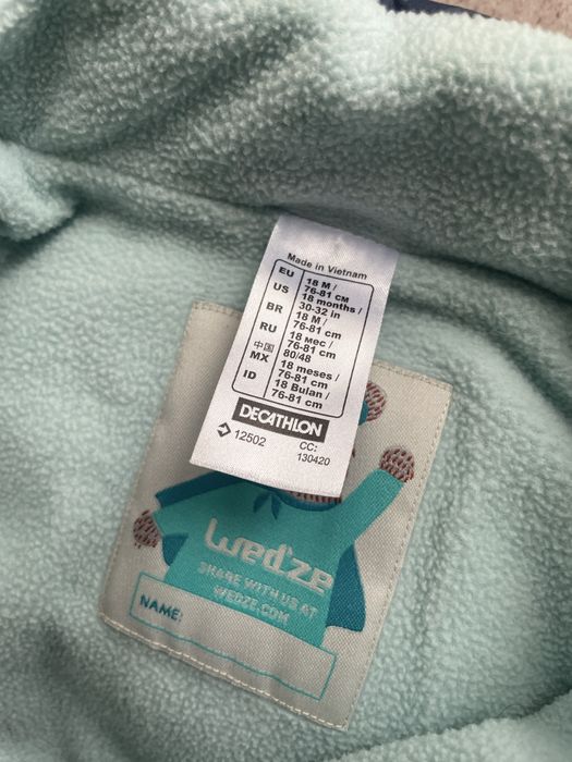 Детска зимна грейка Wed’ze (Decathlon) – 18 месеца / 76–81 см