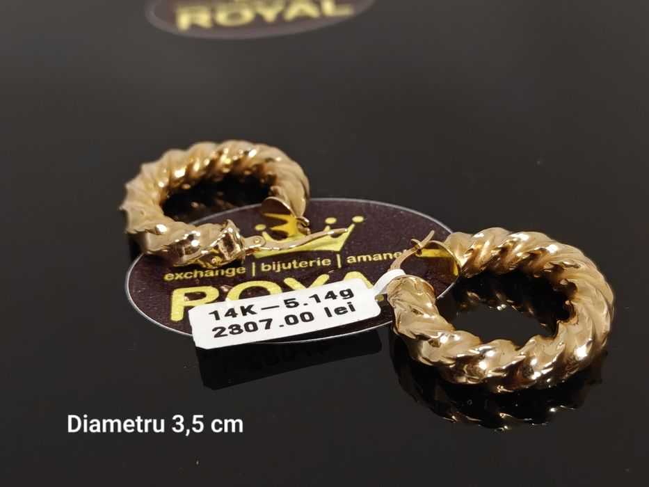 Bijuteria Royal: Cercei aur 14k/5.14 gr