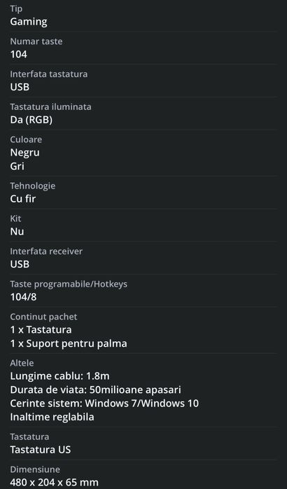 Tastatura gaming L EGION