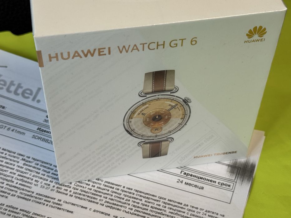 ЗАПЕЧАТАН 41mm Huawei watch GT 6 | GT6 Yettel Гаранция 2028 Brown