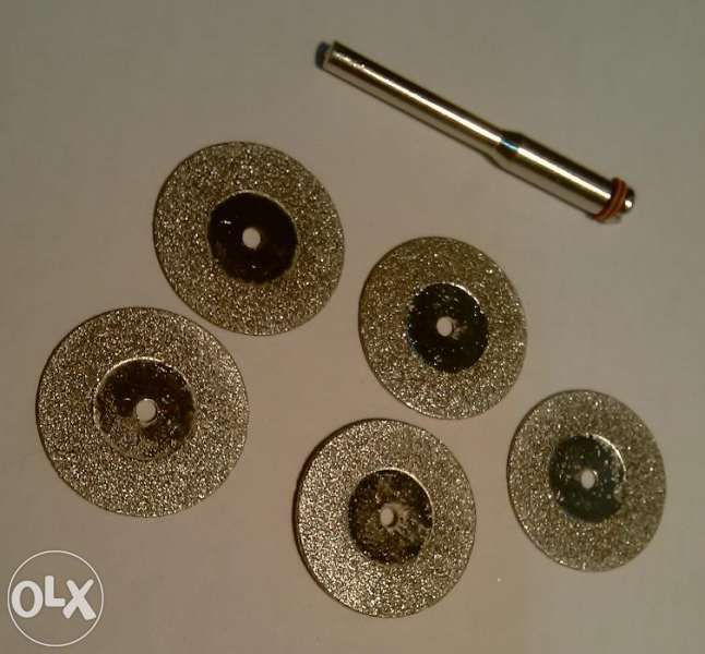 Диамантени дискове Ф20 за рязане комплект 5бр+накрайник Dremel Дремел