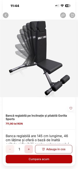 Banca reglabila noua Germany inclinat, declinat, drept noua in cutie, pret 500 lei