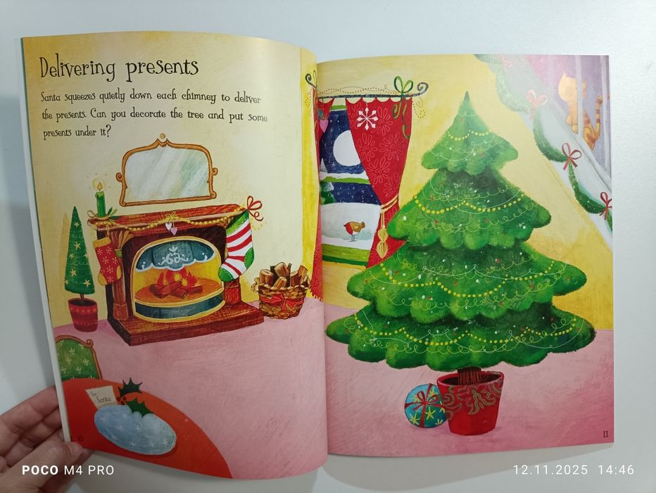 Carte cu autocolante Usborne First Sticker Book Santa nouă