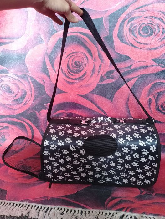 48/23/26 см Черно-бяла клетка-чанта за пренос на домашен любимец