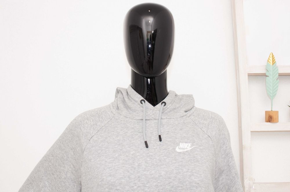 Nike Essential Fleece оригинална дамска суичър рокля сива с качулка S