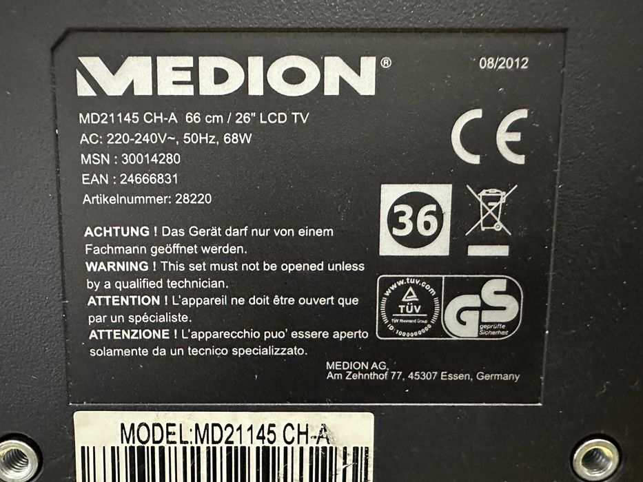 Телвизор tv Medion 26"