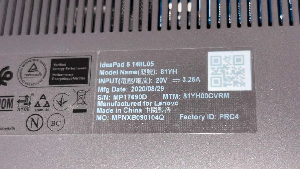 Laptop Lenovo Ideapad 5-14IIL05 nefunctional