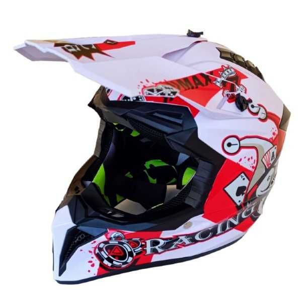 Каска Мотор Крос/АТВ/Бъги/Вело Бяла и Черна -32143