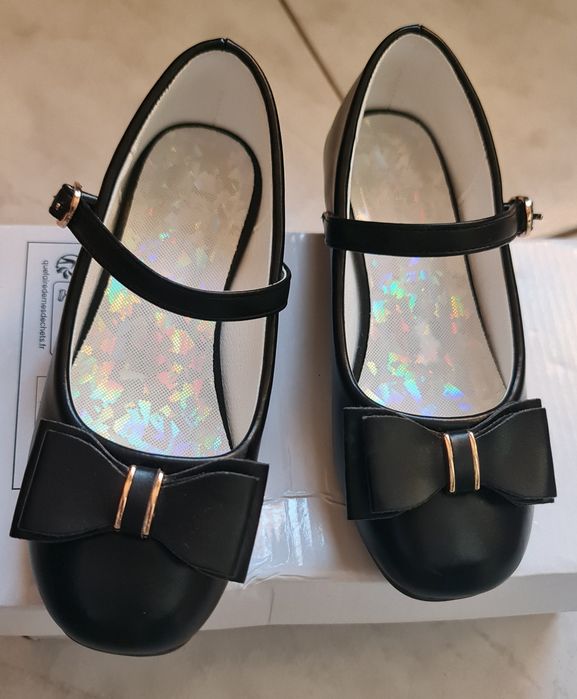 Pantofi piele negri  fete mar 28